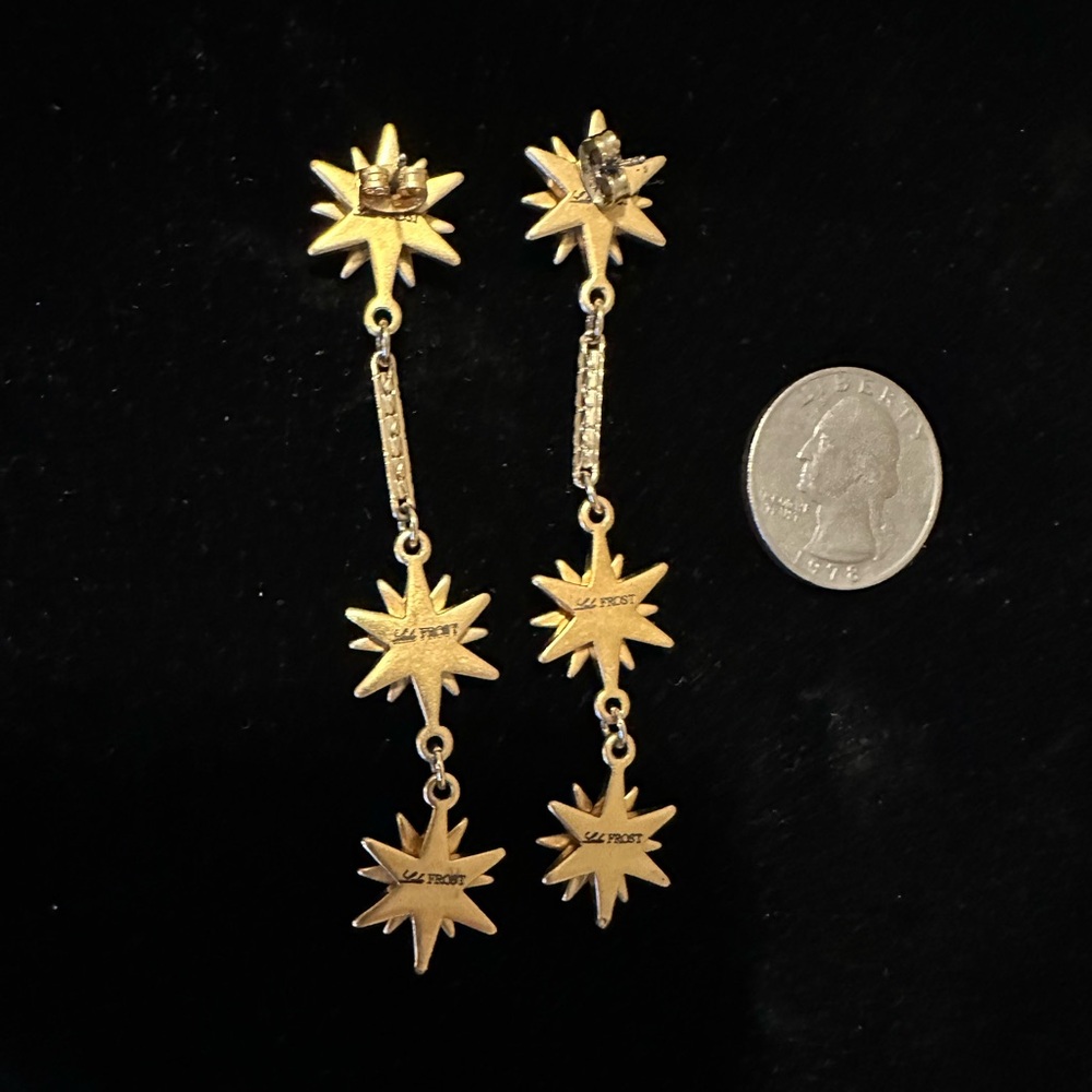 Lulu Frost Earrings, gold stars, worn once